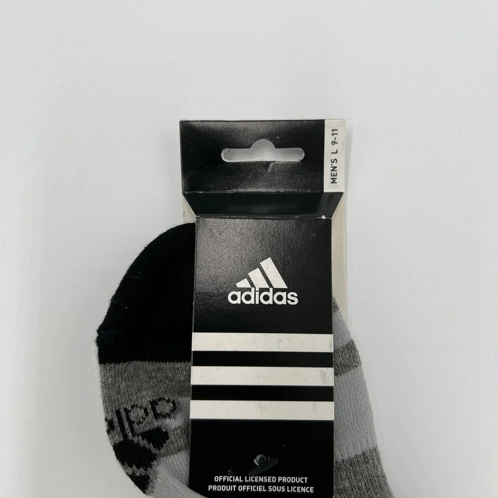 Adidas NHL LA Kings Men's Ankle Socks 3 Pairs Gray Black Size L 9-11 New